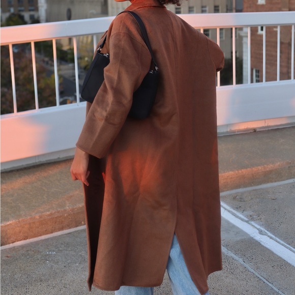 Handmade wool-blend, double-breasted longline coat - Picture 4 of 6